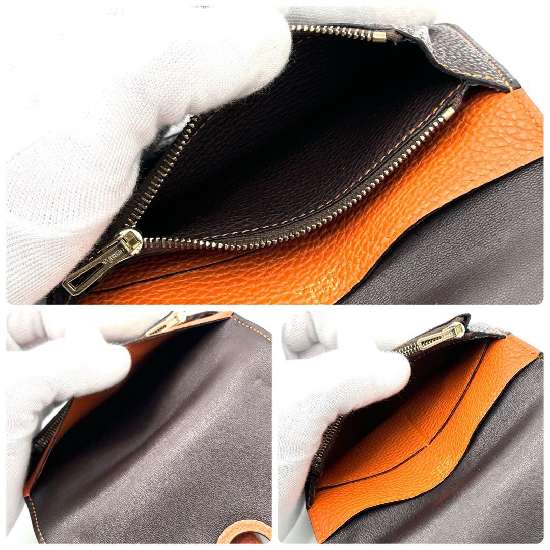 ✴︎極美品✴︎HERMES エルメス ドゴン コンパクト バイカラー ブラウン