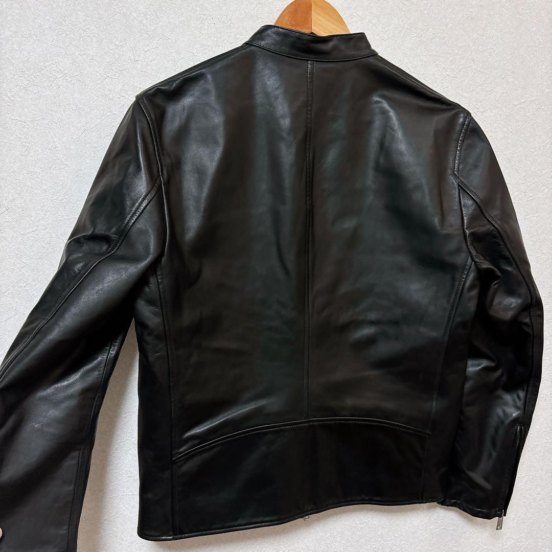 【美品】Theoryセオリー シングルレザーライダースジャケット 牛革カウレザー