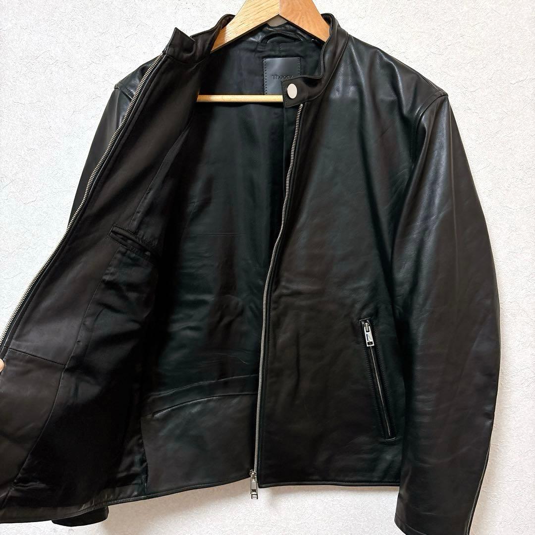 【美品】Theoryセオリー シングルレザーライダースジャケット 牛革カウレザー
