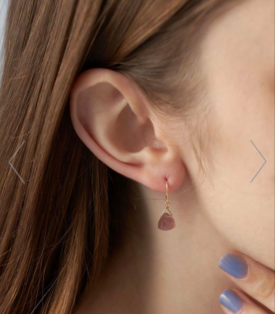 【美品】ete エテ ナチュラルストーンピアス　レッドアベンチュリン