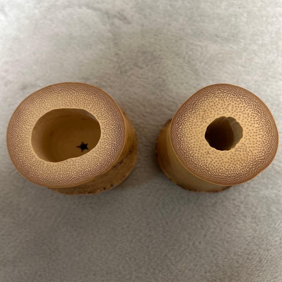 【美品】茶道具 蓋置（ふたおき） 竹蓋置 一双 小林太玄師書付 宗篤