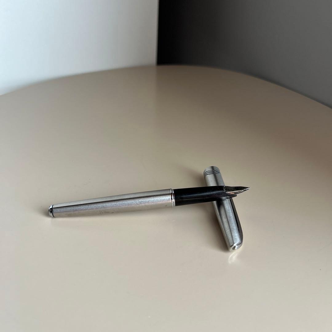 18KWG 細字 万年筆 PLATINUM プラチナ 昭和 レトロ アンティーク