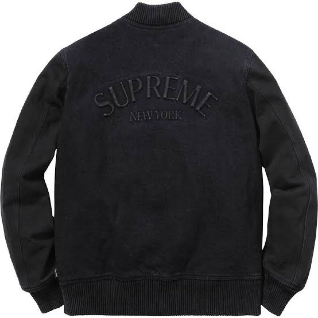 美品 Supreme Denim Twill Varsity Jacket L