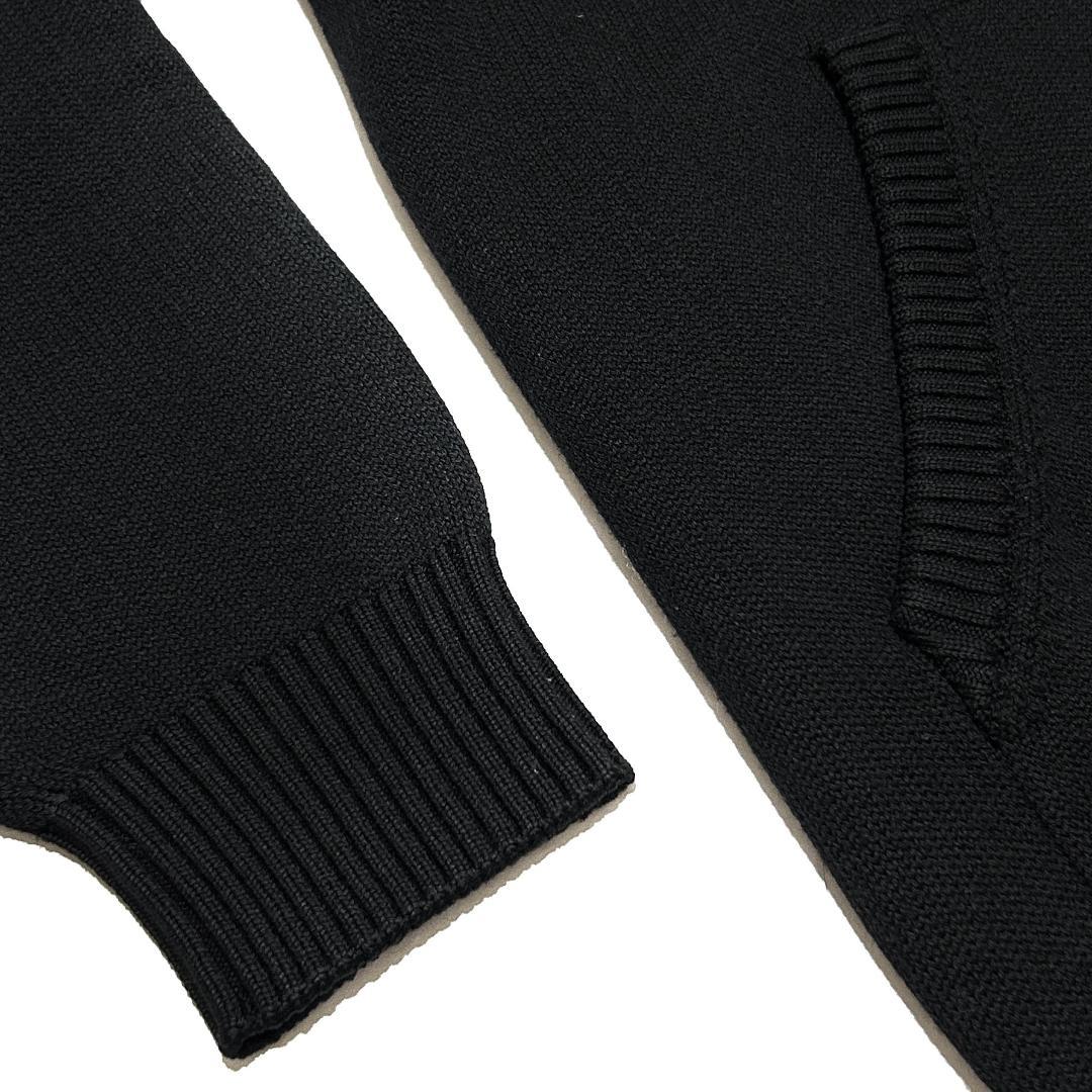 正規品 BURBERRY WOOL KNIT HOODIE L 黒ニットパーカー