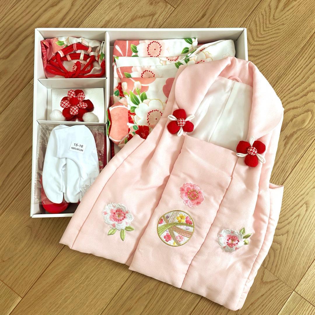 【美品】七五三　着物 3歳 被布 セット　花ひめ