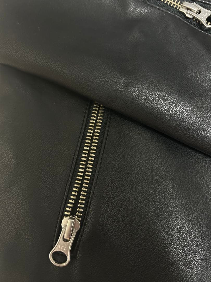 極美品TAKEO KIKUCHI ブラックレザーライダースジャケット Mサイズ