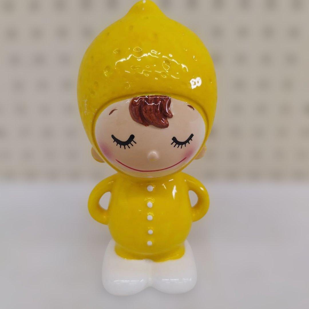 昭和レトロ 内藤ルネ レモン 陶器 貯金箱