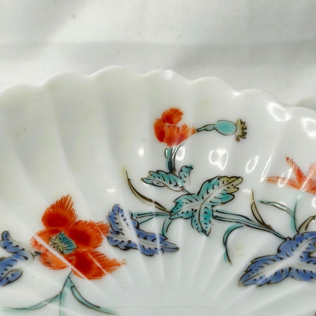 柿右衛門 小皿 5枚 手描き 桐箱入り 明治骨董 コレクター放出 旧家蔵出し