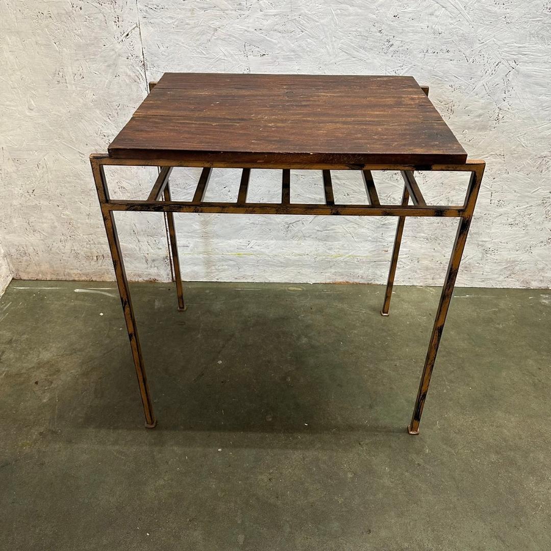 ウッドテーブル アンティーク オールド加工 アイアン家具 Y0286