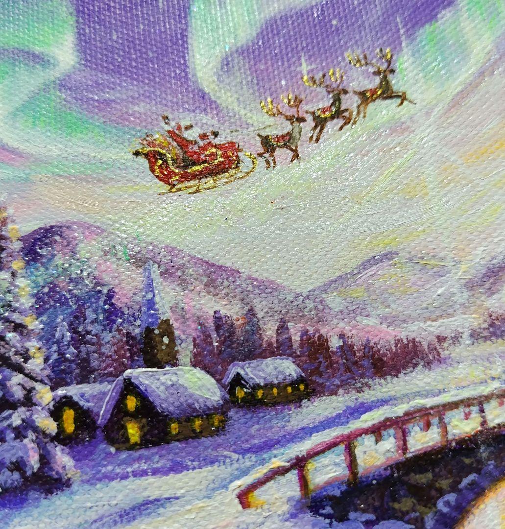 k*☆様 【オーロラの煌めき】アクリル画 F3 風景画 絵画