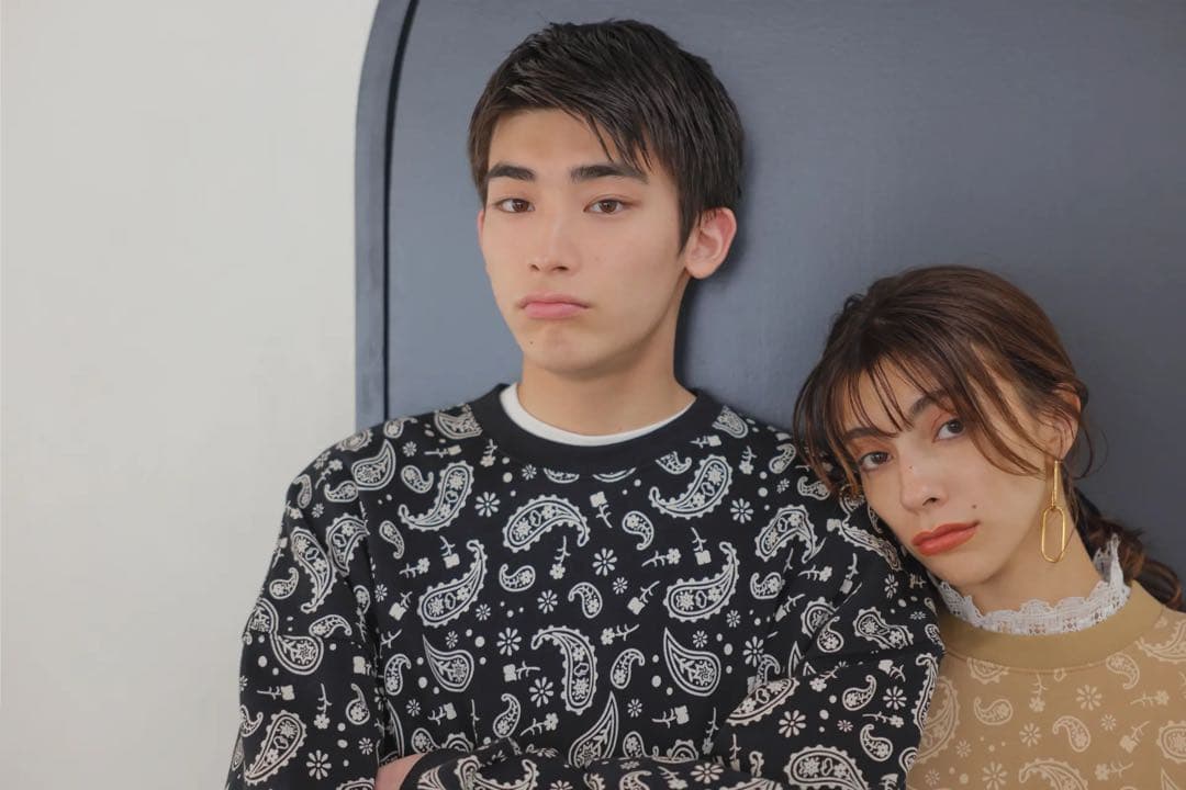 Nissy ブランド naptime 総柄SWEAT-BLACK