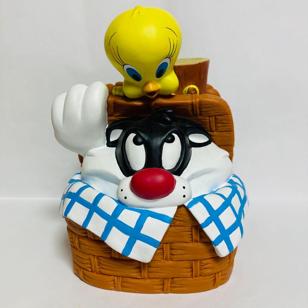 ★希少1999年ヴィンテージ　トゥイーティー＆シルベスター　ソフビ貯金箱　80