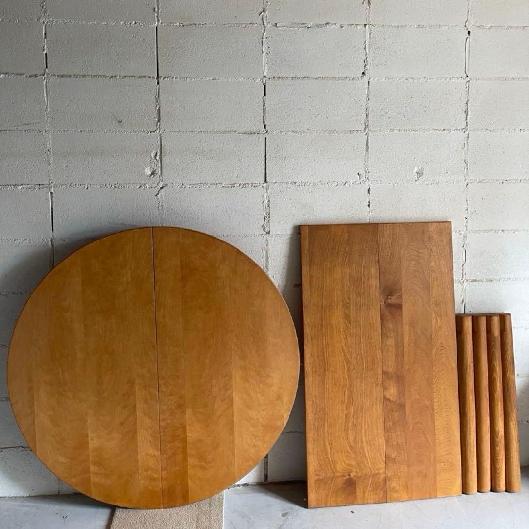 エクステンションテーブル　ラウンドテーブル　ヴィンテージ　ミッドセンチュリー