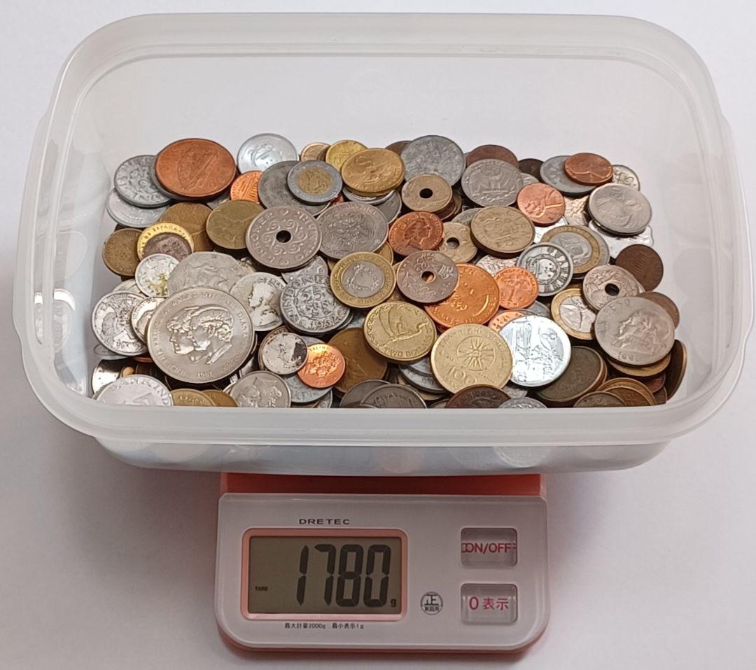 重さ1780g(約1.7kg)分の外国(海外)硬貨