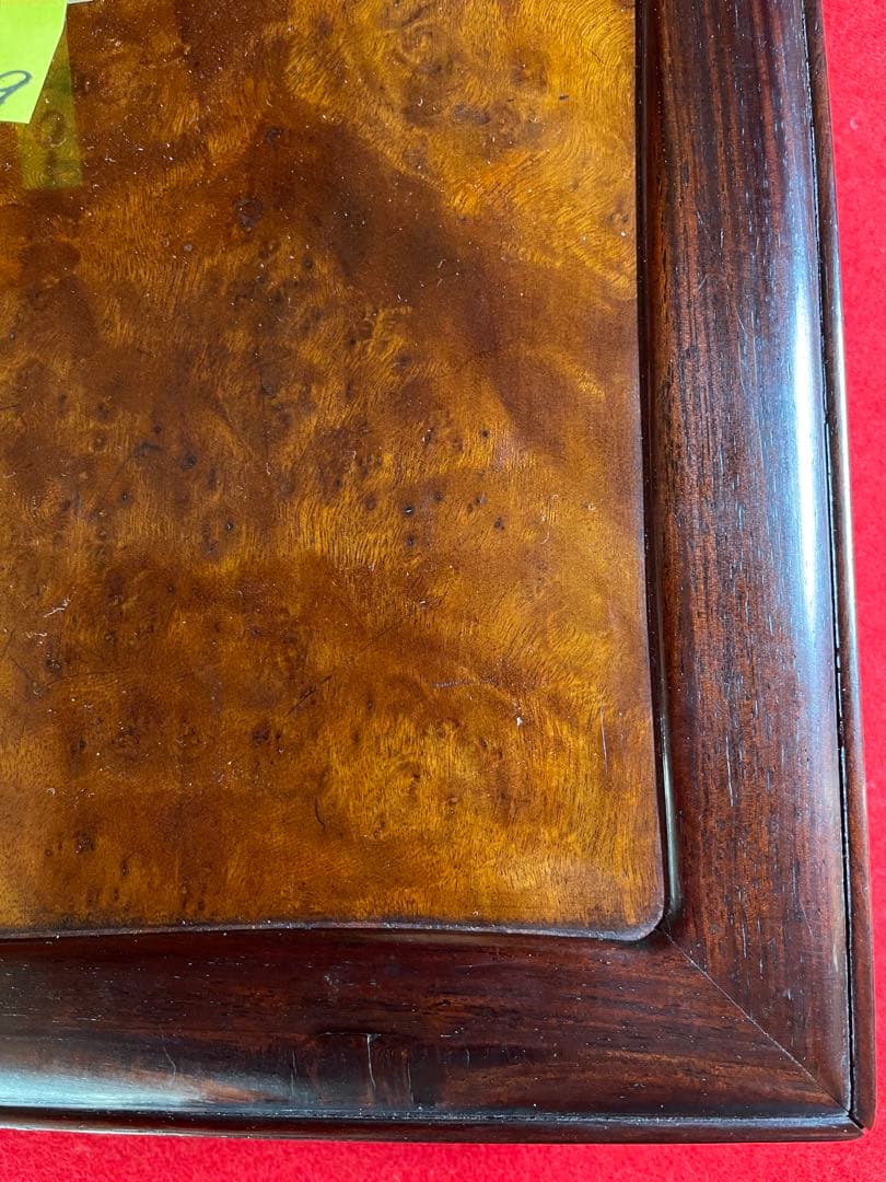 【墨研】yoshi⑨◆紫檀葡萄玉杢硯箱◆時代物◆文房四宝 文人趣味 文箱