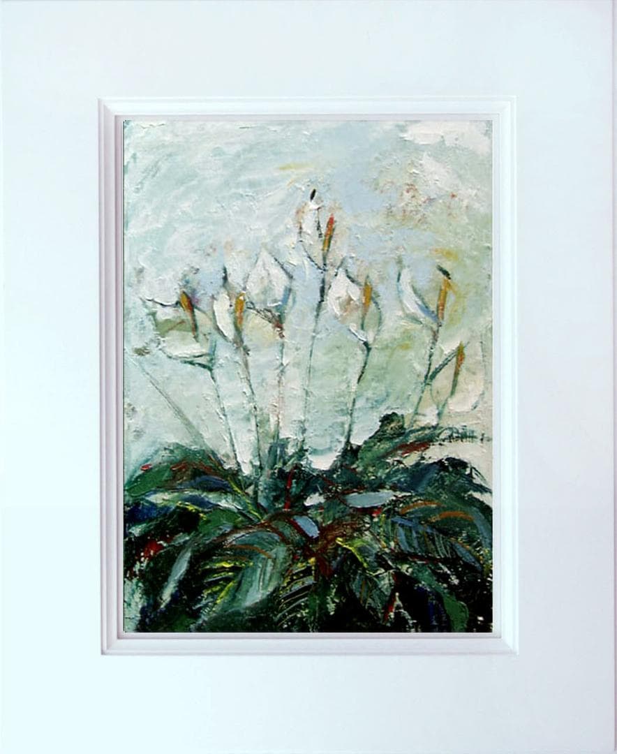 油絵 菅家令子 絵 絵画 インテリア 額付(白) uF6-111802 花