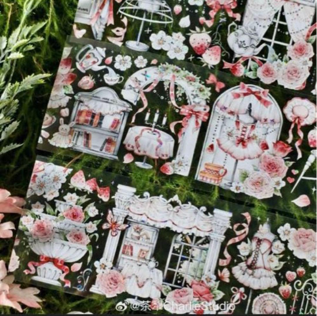 贝壳光 7cm×10m 白日甜梦　海外マスキングテープ　トルソー　窓　花