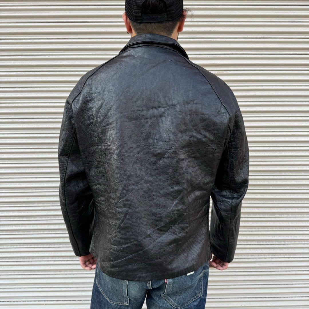 40s 50s イタリア軍 実物 モーターサイクル ジャケット ライダース L