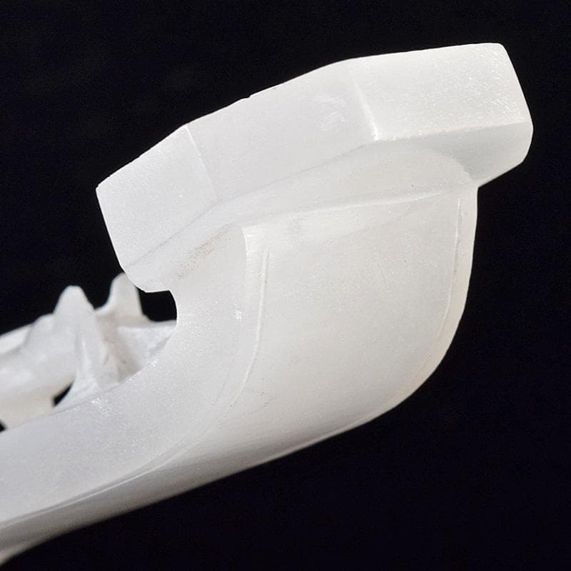 中国　玉石白玉彫刻　神獣刻　如意　M　R8033