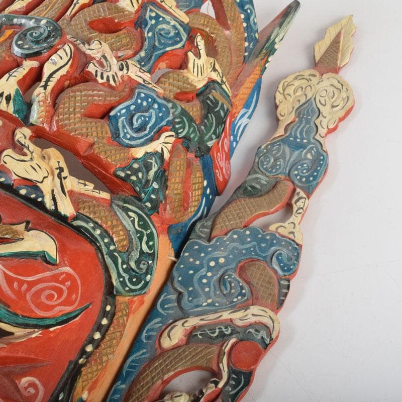 バリ島　インドネシア　彩色木彫　面　壁掛　N　9207A