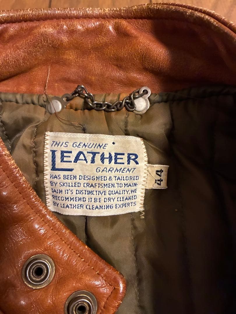 60s 70s THIS GENUINE LEATHER レザージャケット