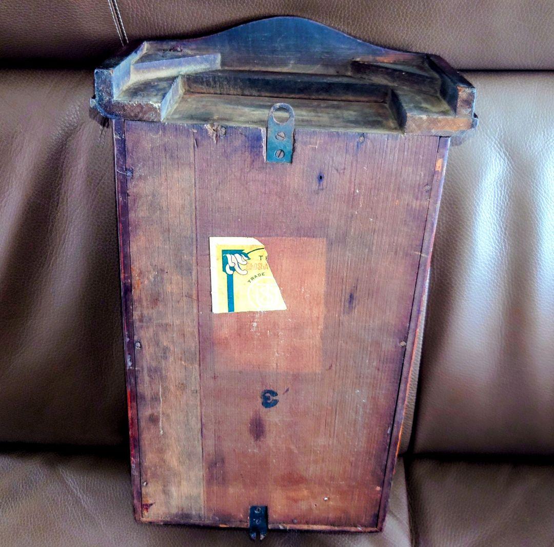 〈完動・美品〉鶴巻時計店英工舎　大正浪漫宮型ゼンマイ振り子時計 　古時計