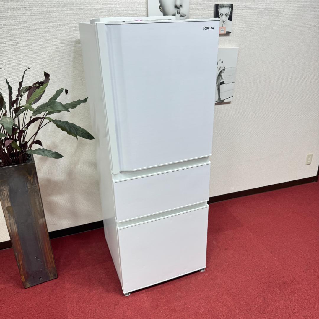 東京23区送料無料　超美品東芝2022年製3ドア冷蔵庫326L　洗浄/除菌済み