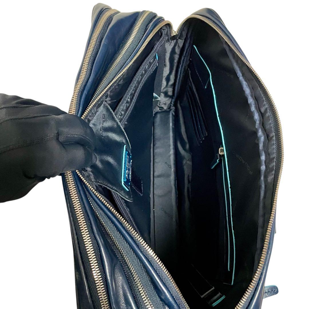 ✨希少美品✨PIQUADRO ブルースクエアコレクション 2wayブリーフケース