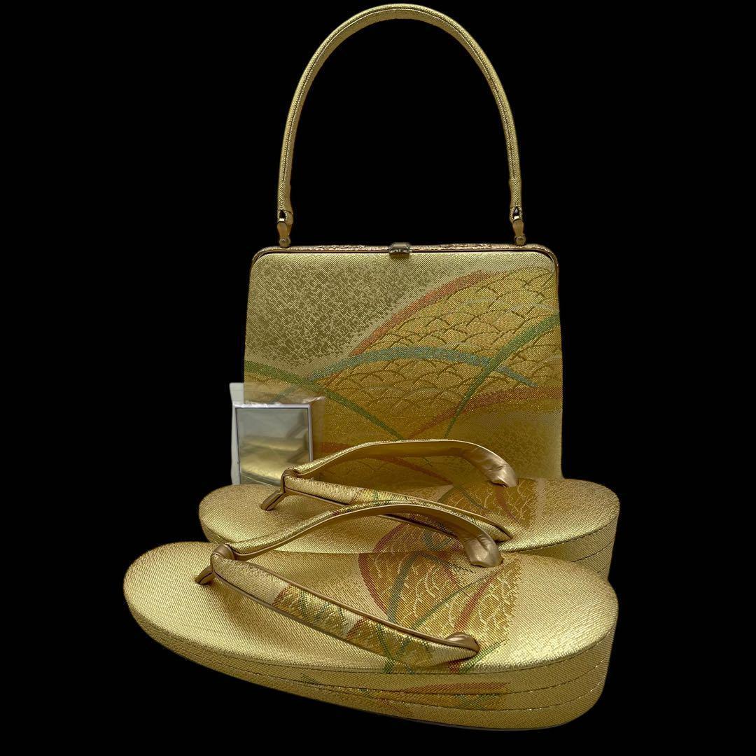 こぱとん2点おまとめ和装✨和装草履バッグセット 訪問着留袖　芝文　金糸