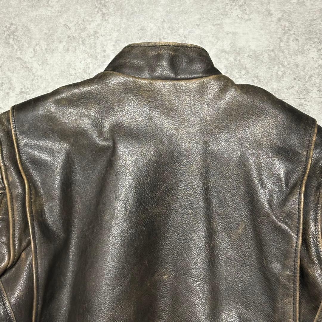 【エイジング】シングルライダース　M レザージャケット　ブルゾン　【36】
