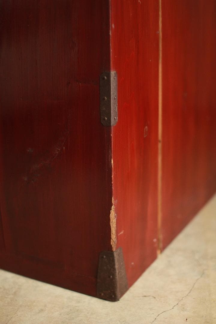 綺麗な打ち出し金具庄内箪笥　4杯　タンス　収納　古家具　古民家　時代家具