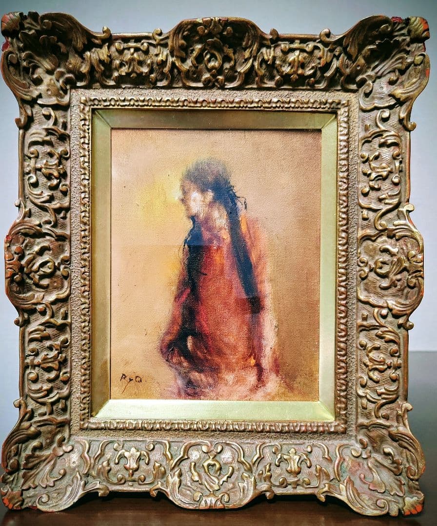 平野遼「少女」油彩０号　真作