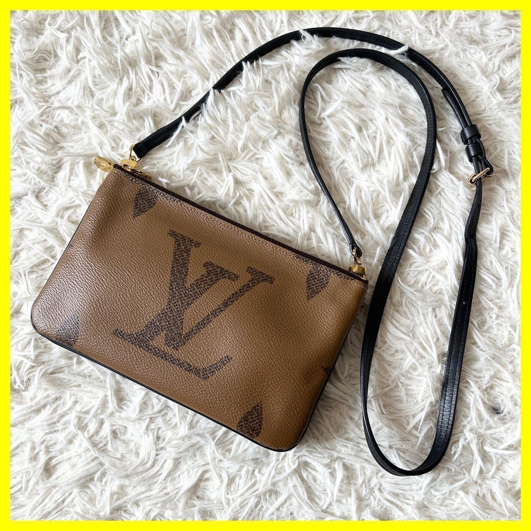 ルイヴィトン　ショルダー　ドゥーブルジップ　モノグラムジャイアント　リバース