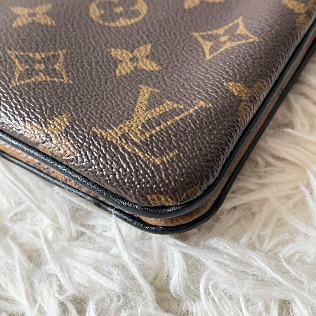 ルイヴィトン　ショルダー　ドゥーブルジップ　モノグラムジャイアント　リバース