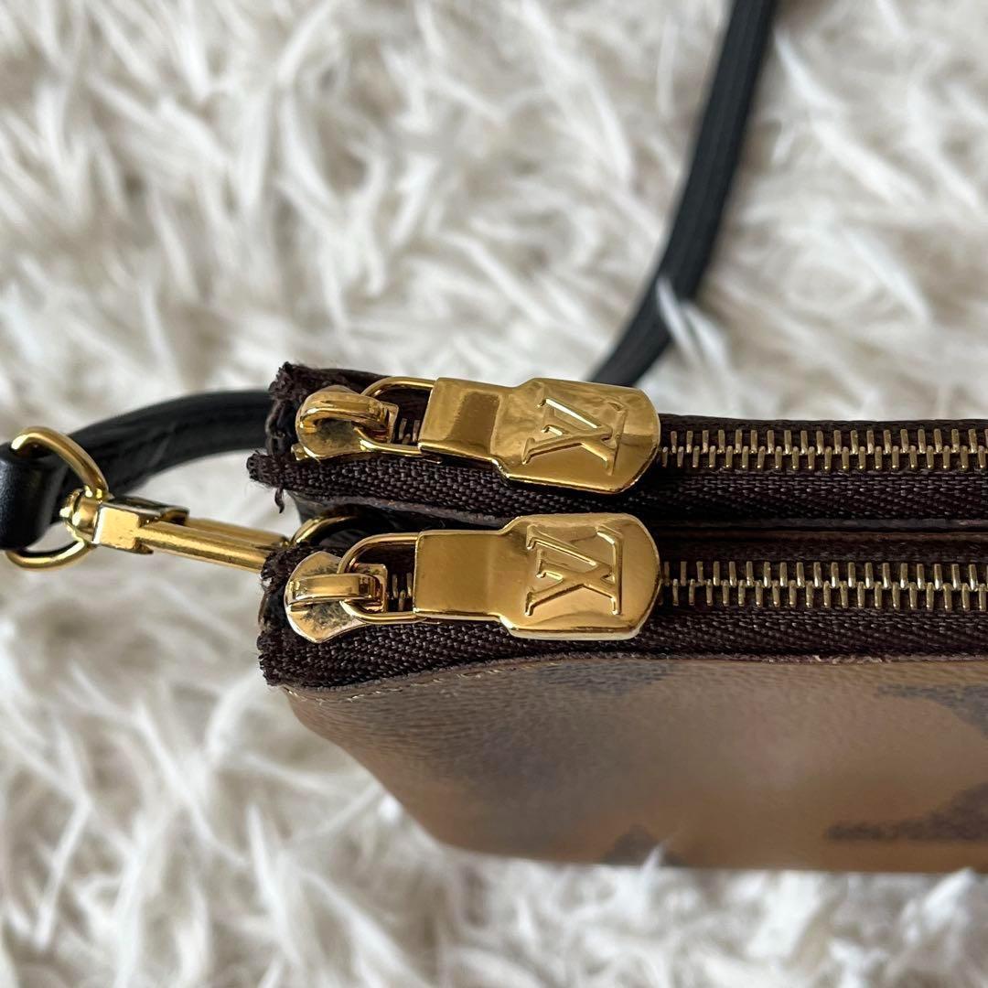 ルイヴィトン　ショルダー　ドゥーブルジップ　モノグラムジャイアント　リバース