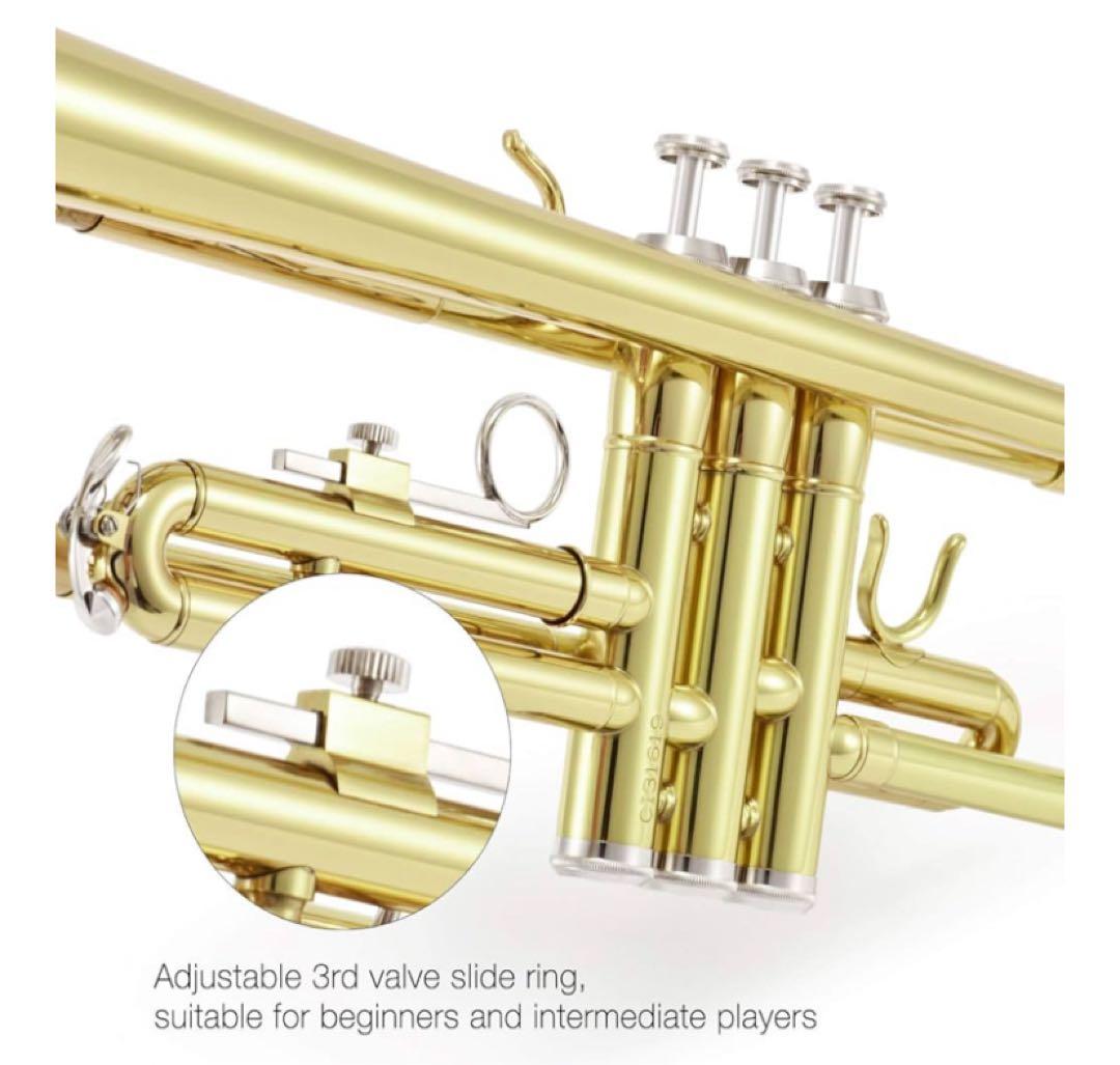 新品同様★Eastarトランペット一式ケース付 Bb調 初心者 ゴールド吹奏楽