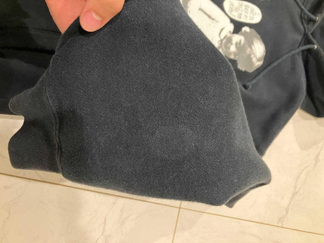 00s old stussy キッズフォト プリント パーカー ブラック L