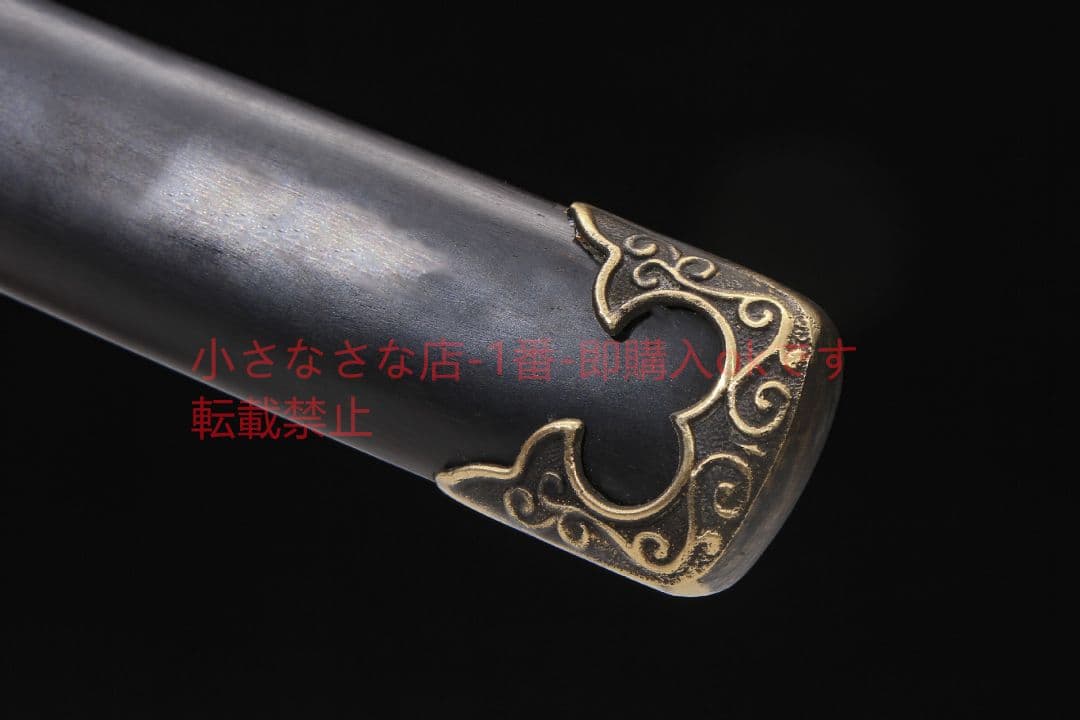 黒檀木魚皮柄小唐横刀T 10焼刃 古兵器 武具 刀装具 日本刀 模造刀 居合刀