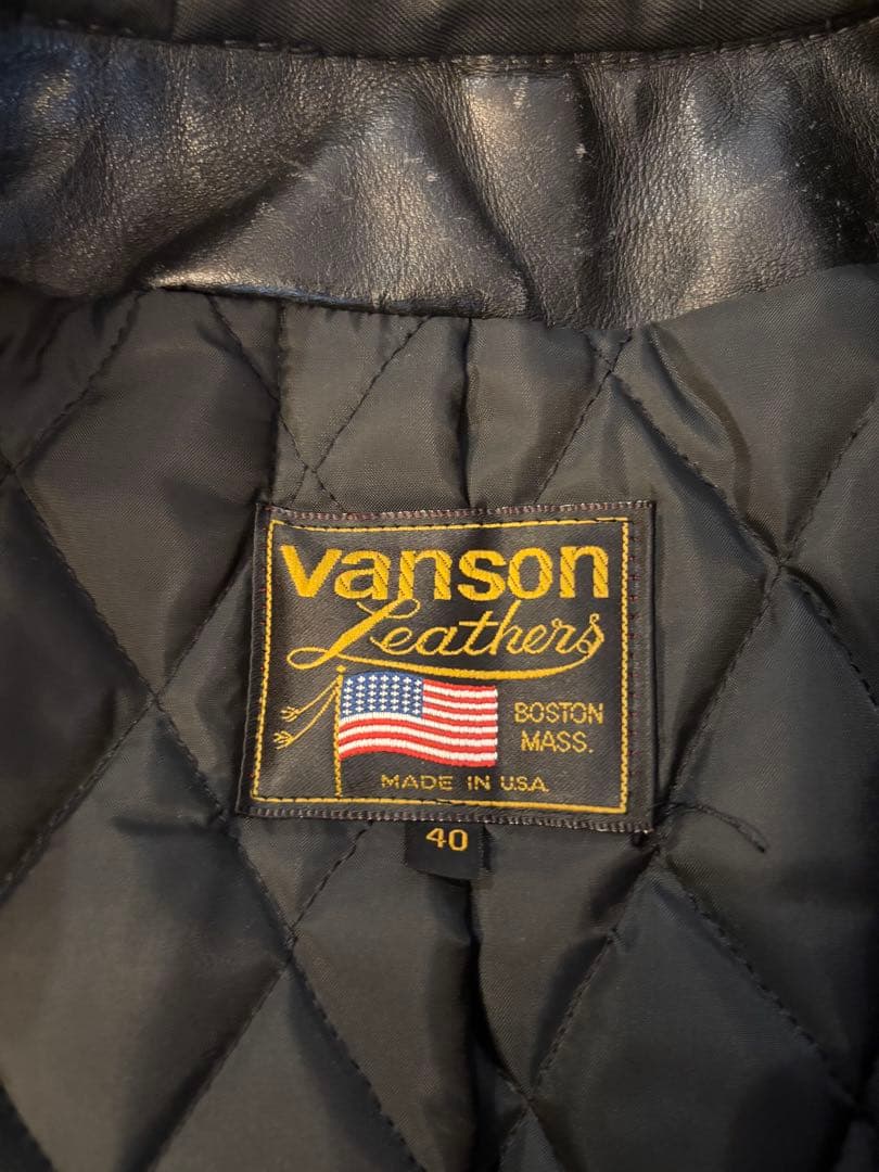 希少！vanson バンソン シングルライダース レザージャケット 黒 40