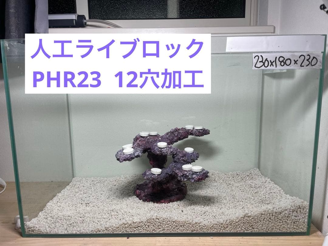 【送料無料】人工ライブロック　PHR23／12穴加工　アク抜き済み安心塗料使用