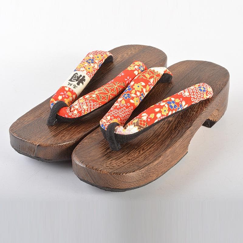 和装小物　焼桐下駄　女性用　小紋柄鼻緒　60足まとめて　M　6254A