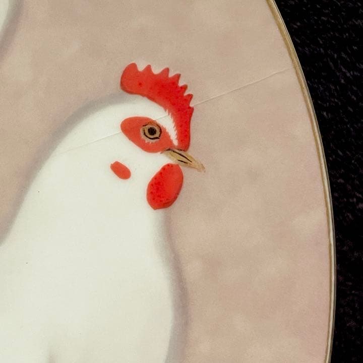 プレミアノリタケ サイン入り鶏文飾皿