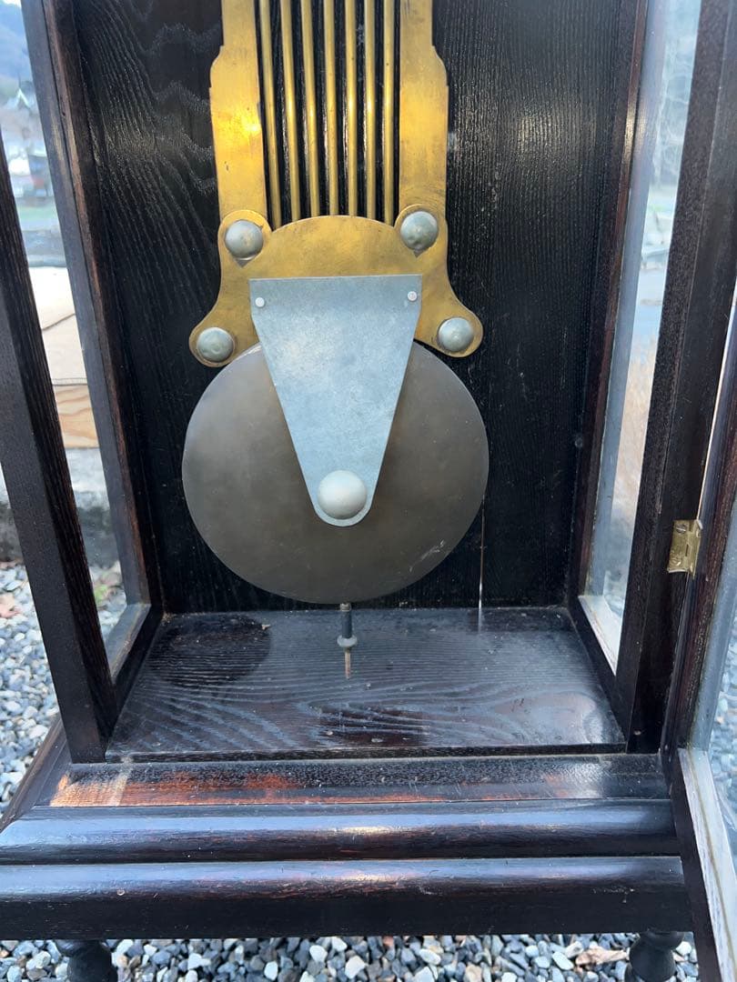 当時物 ゼンマイ式振り子時計 160cm大型 ゆらゆらガラス