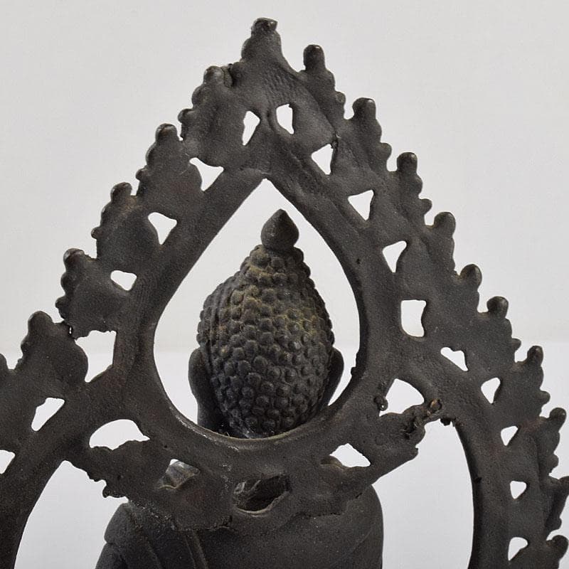 中国　古銅　チベット仏　仏像　置物　木製台座付　M　R9063