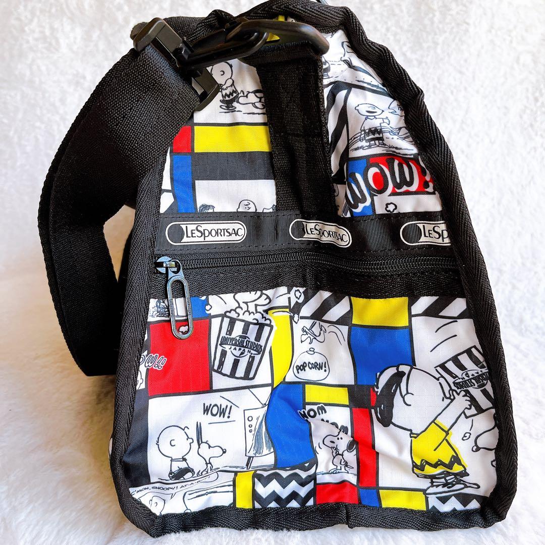 【極美品】レスポートサック × USJ スヌーピー 総柄 ボストンバッグポーチ付
