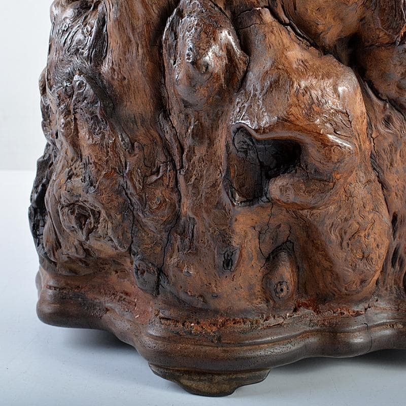 中国　唐木天然木瘤木　大筆筒　高さ約21㎝　重さ約2.7㎏　T　7709CE