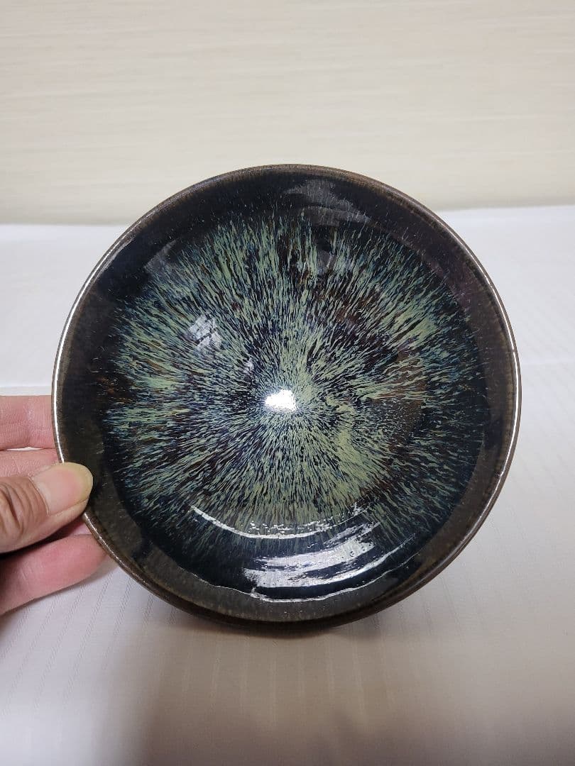 抹茶茶碗　保管未使用品　大分県　伝統工芸品　小鹿田焼　禾目天目