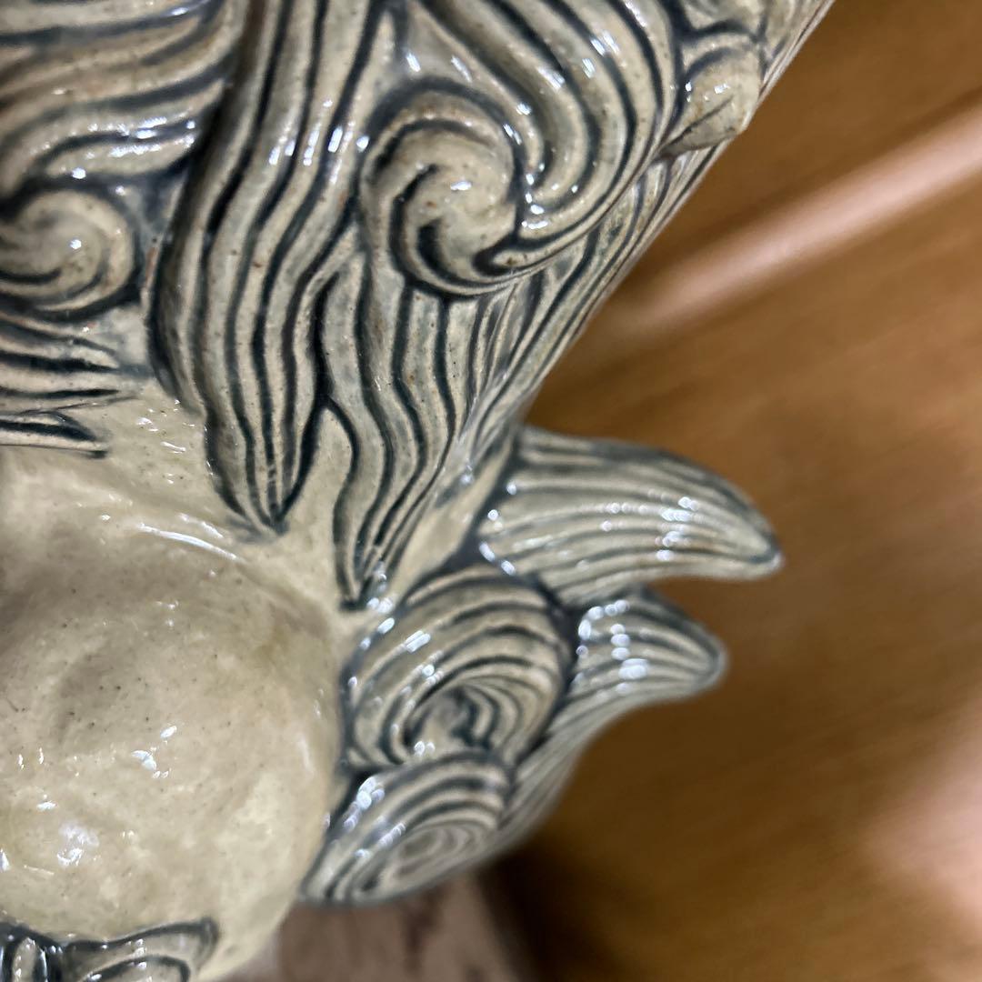 シーサー獅子の陶器像 2体セット