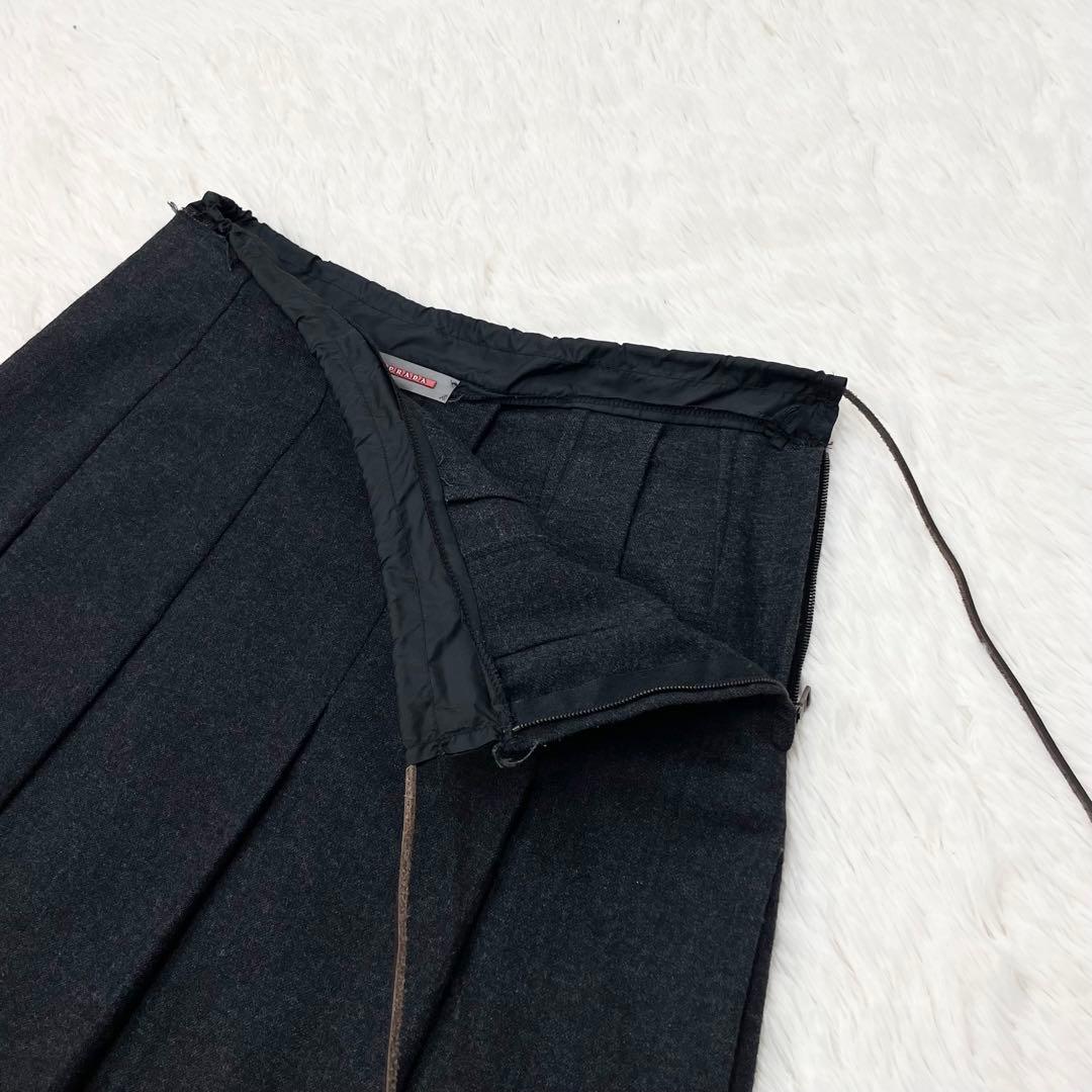 00s PRADA プラダスポーツ ウール プリーツスカート 38