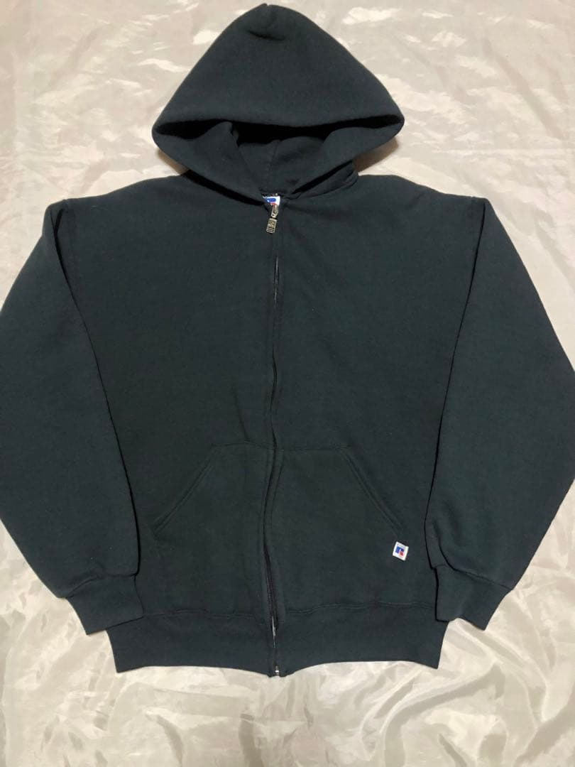 90s USA製 RUSSELL ATHLETIC ブラック ジップパーカー